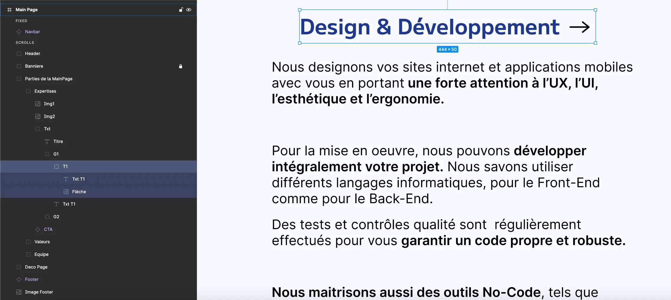 Exemple of Groups and subgroups made on Figma