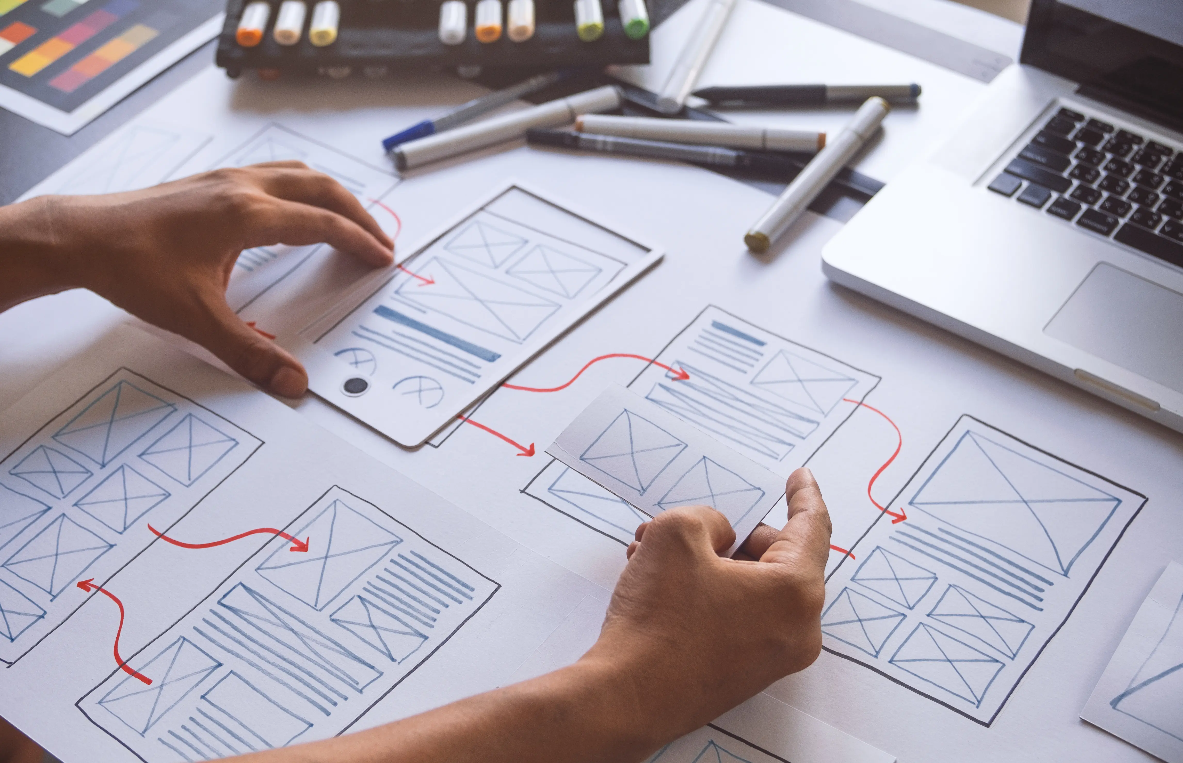 exemple of someone working on the UX of a mobile app or interface
