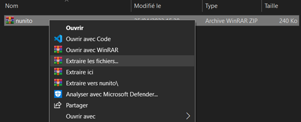 Description on how to decompress files