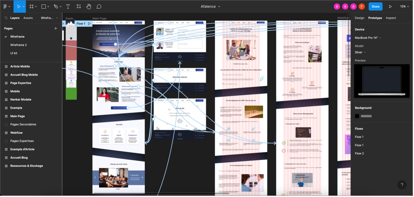 figma's interface with an open project