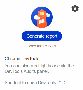 Generate a report ith Google Lighthouse