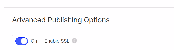 Advanced Publishing Options