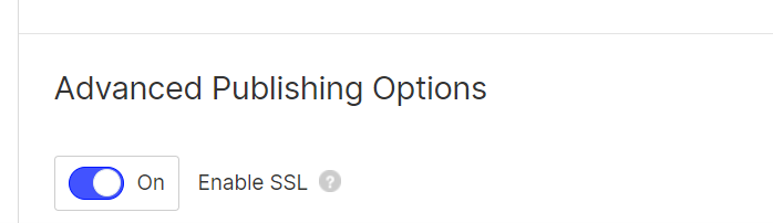 Advanced Publishing Options