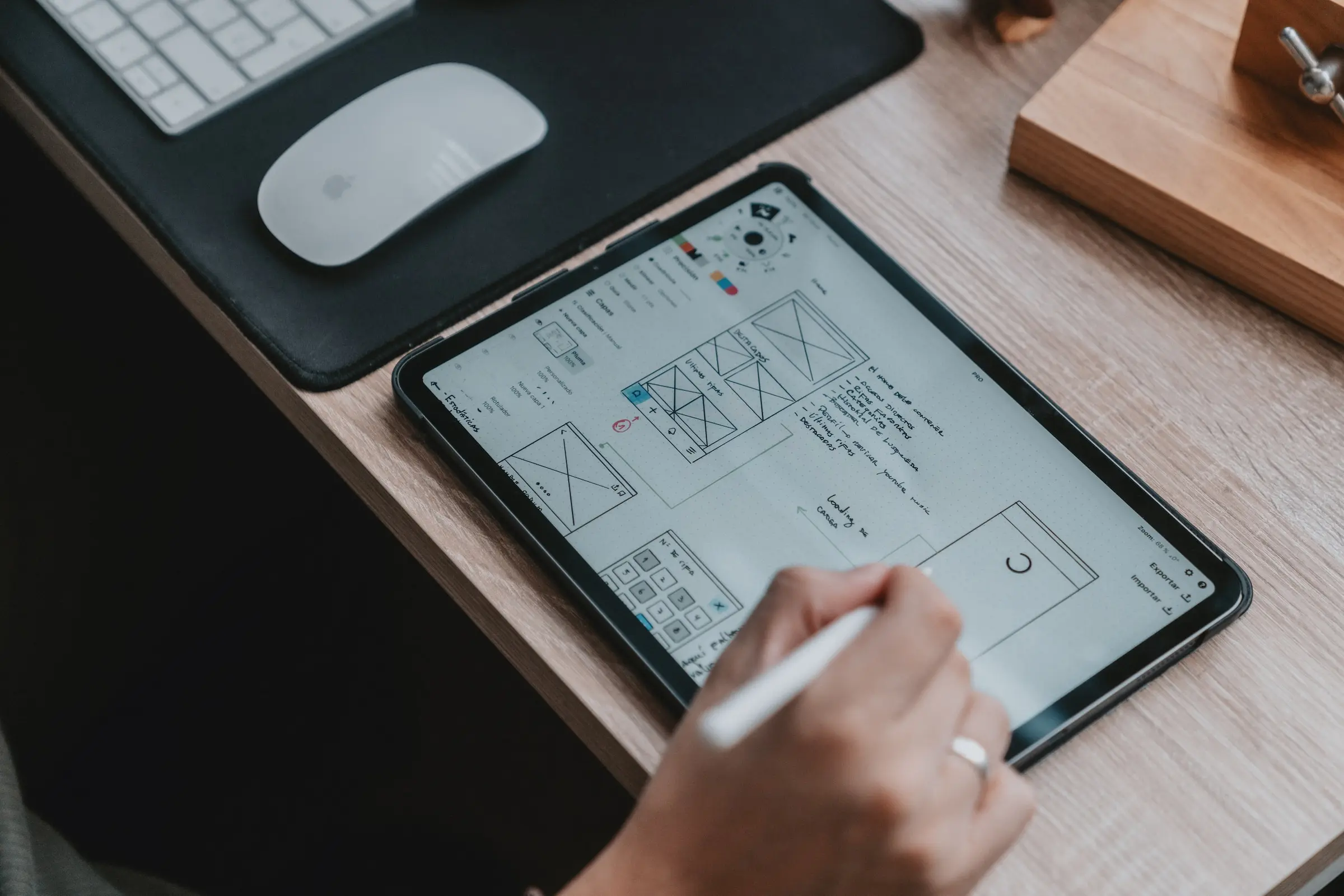 Creation of an application's sketch on an ipad