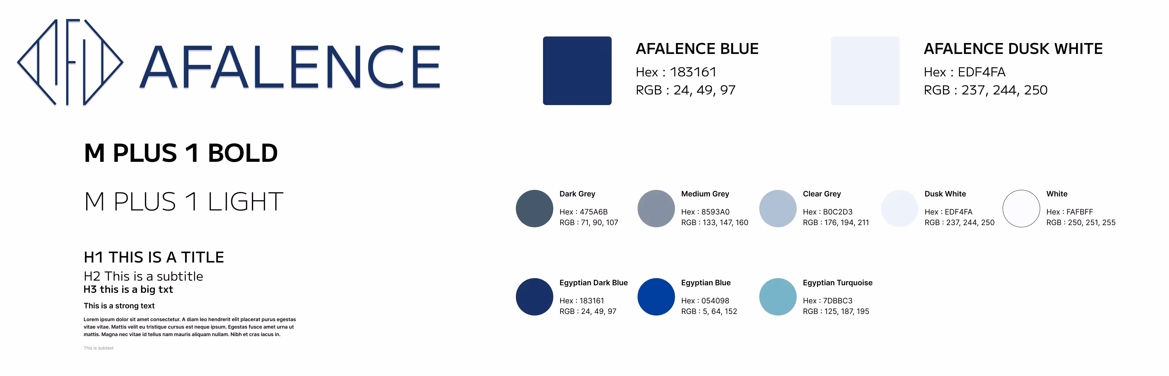 Graphic Identity of Afalence : logos, typos and colors