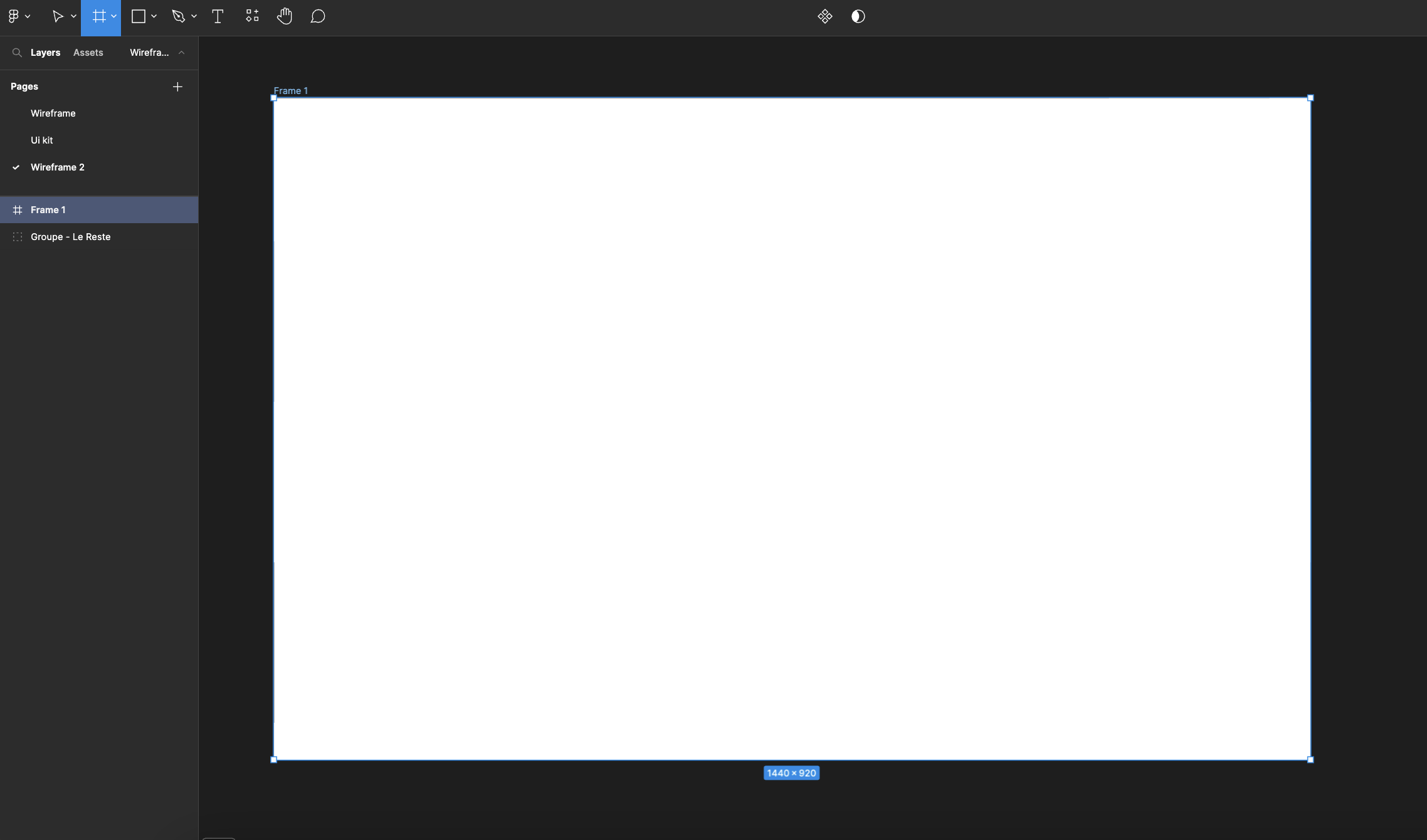 Exemple of a Frame and how to create in on Figma