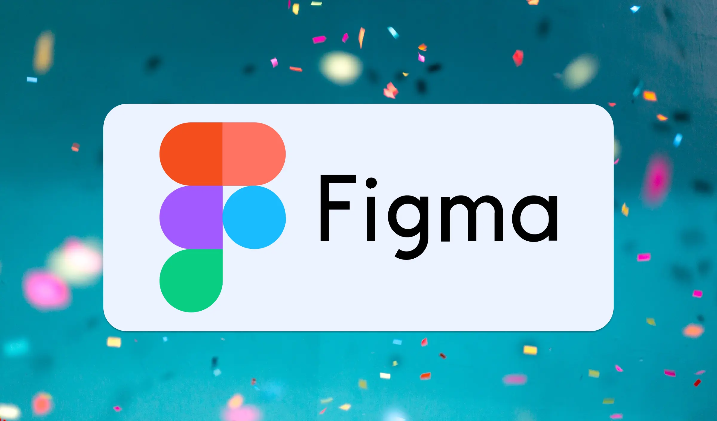 Decorative picture of Figma's logo with a festive background