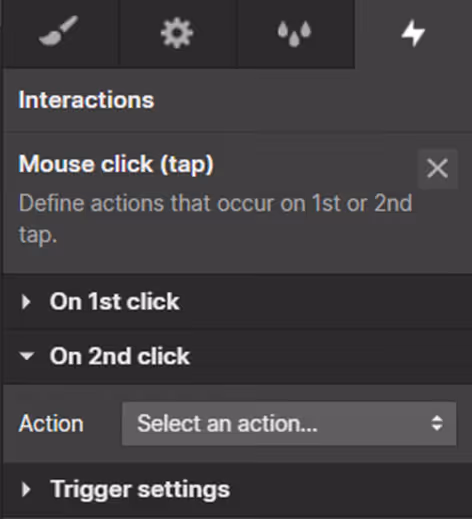 2nd click webflow interaction