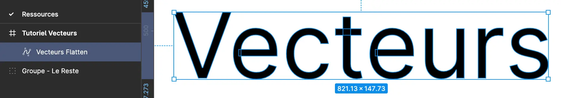 vecteurs txt flatten in figma