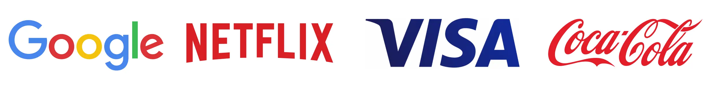logos of google netflix visa and coca