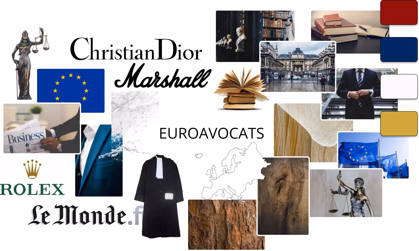 example of a moodboard for a lawier's logo