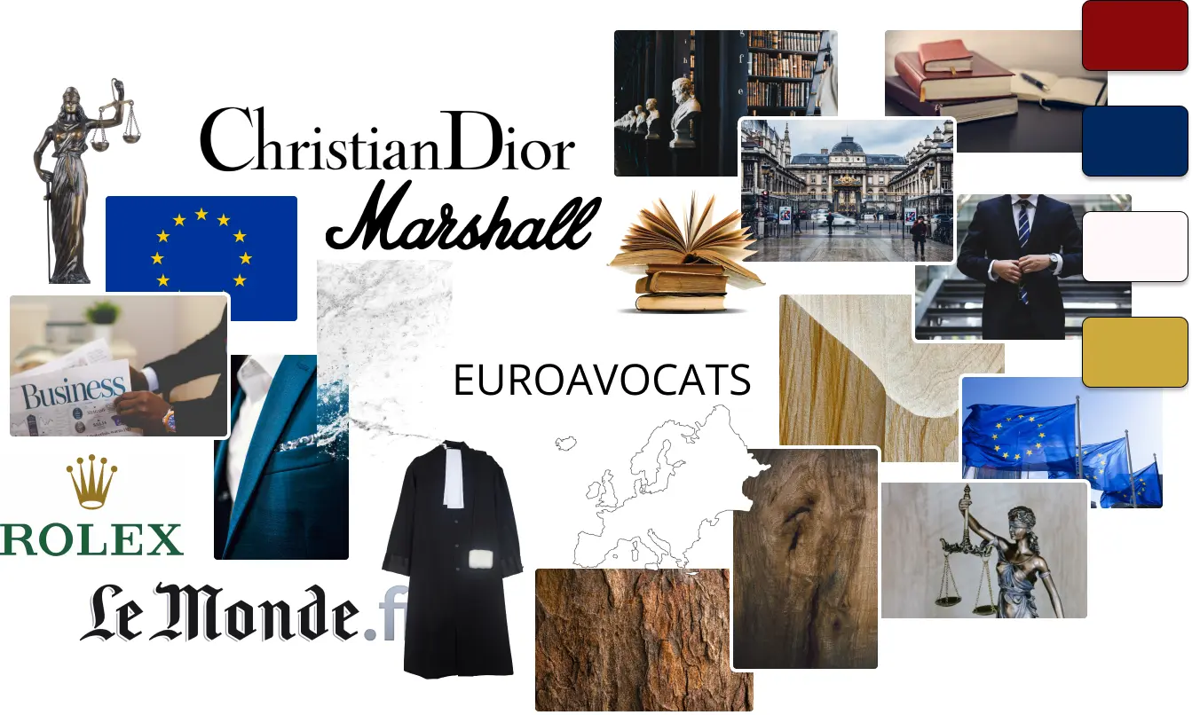 example of a moodboard for a lawier's logo