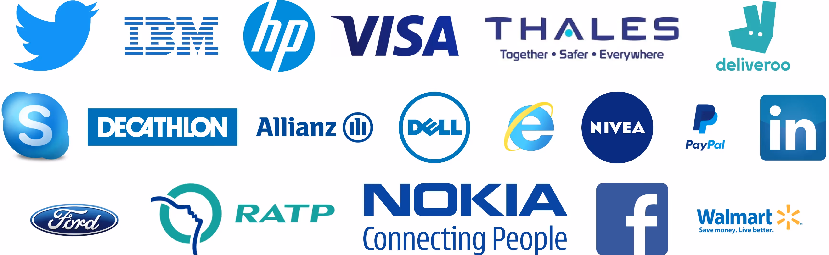 logos of companies using blue in it