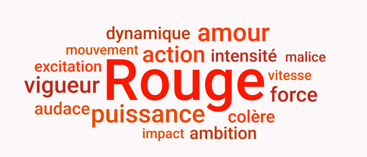 many words related to red written in red around the word red