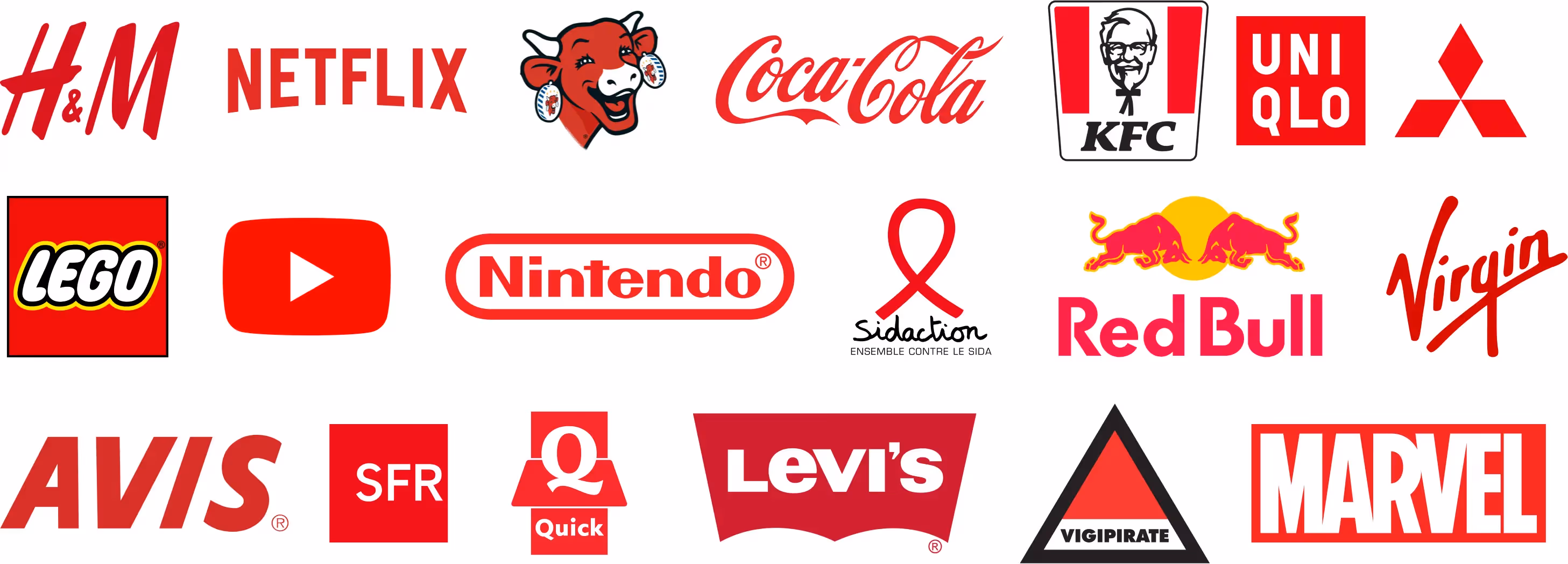 logos of companies using red in it