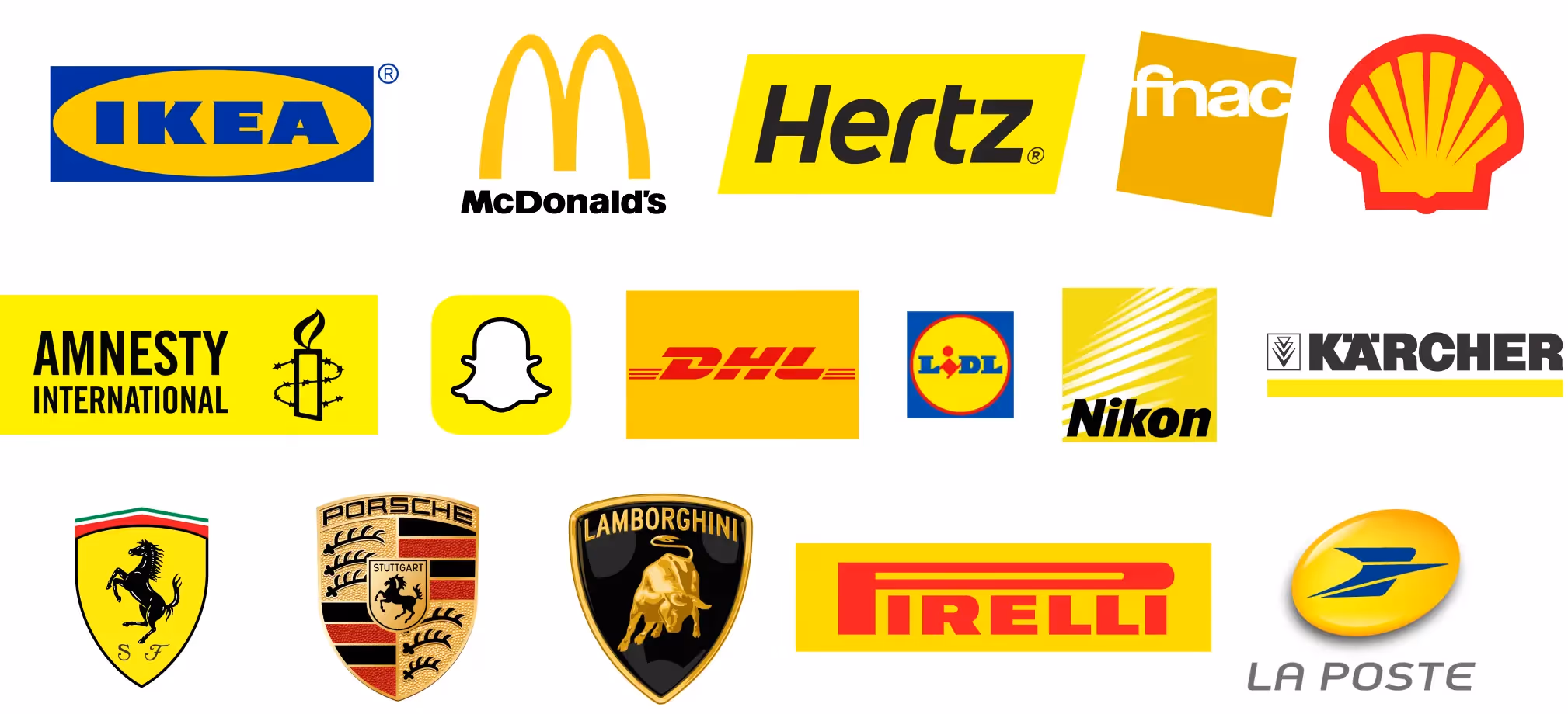 logos of companies using yellow in it