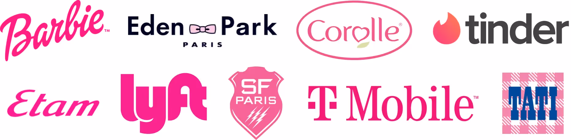 logos of companies using pink in it