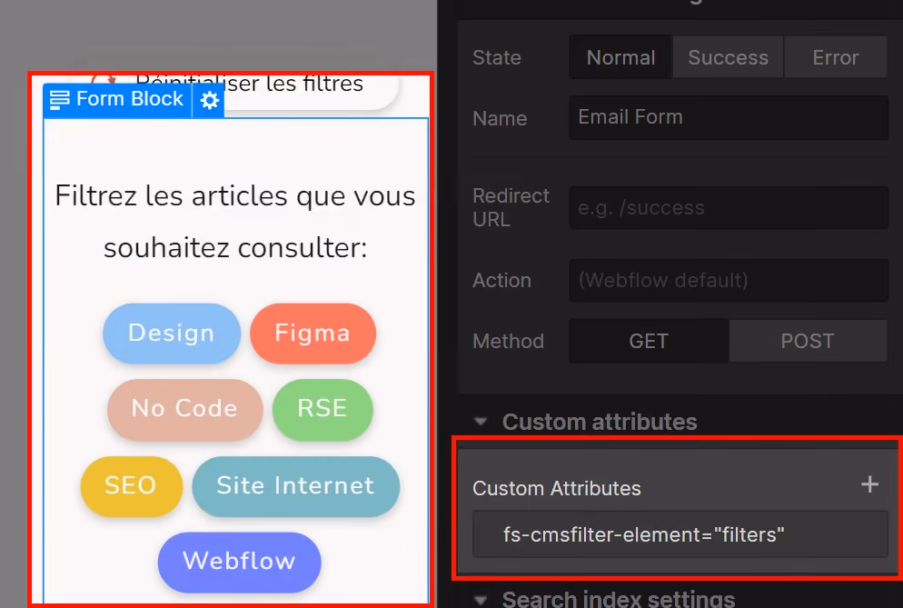 custom attribute for filters