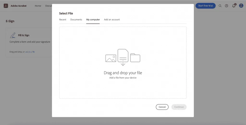adobe select a file image