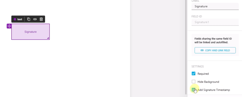 fill signature timestamp