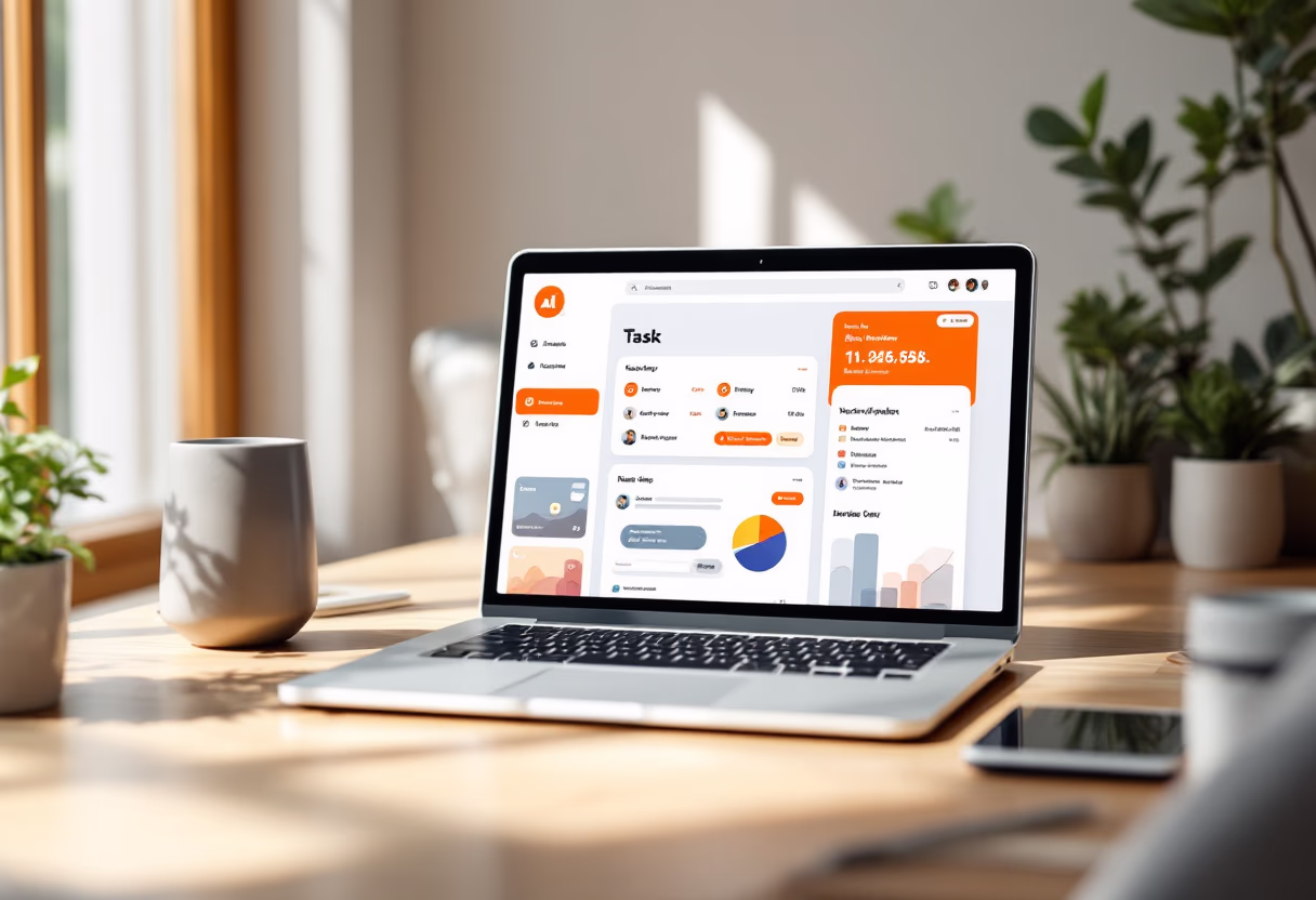 interface of task management module (for a productivity tools business)