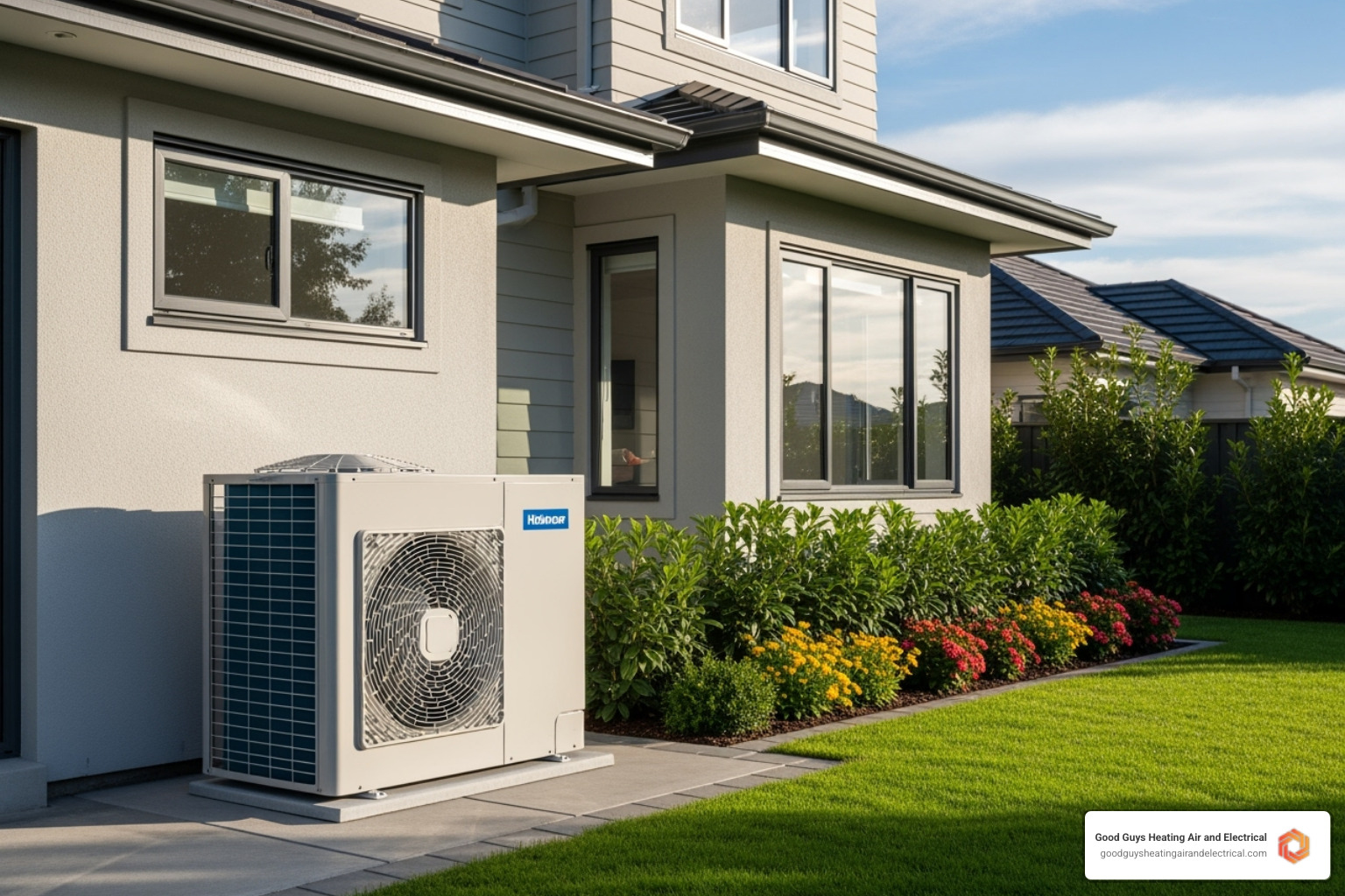modern high-efficiency outdoor heat pump unit - green hvac lake stevens wa