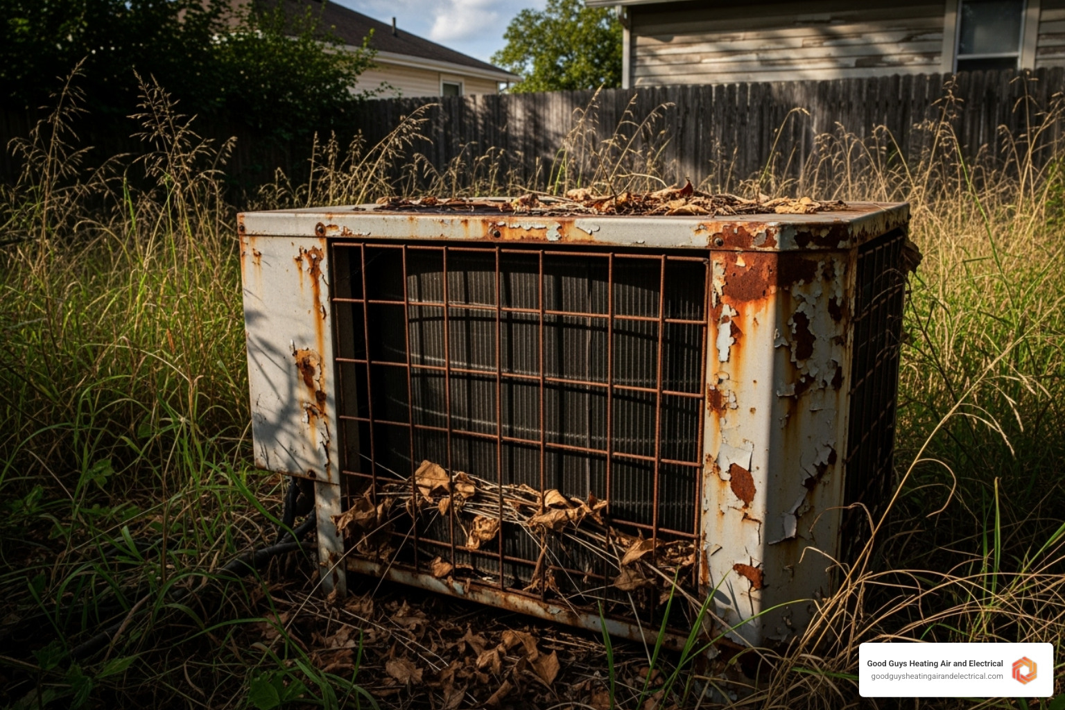 old rusty outdoor AC unit - energy efficient hvac lake stevens wa