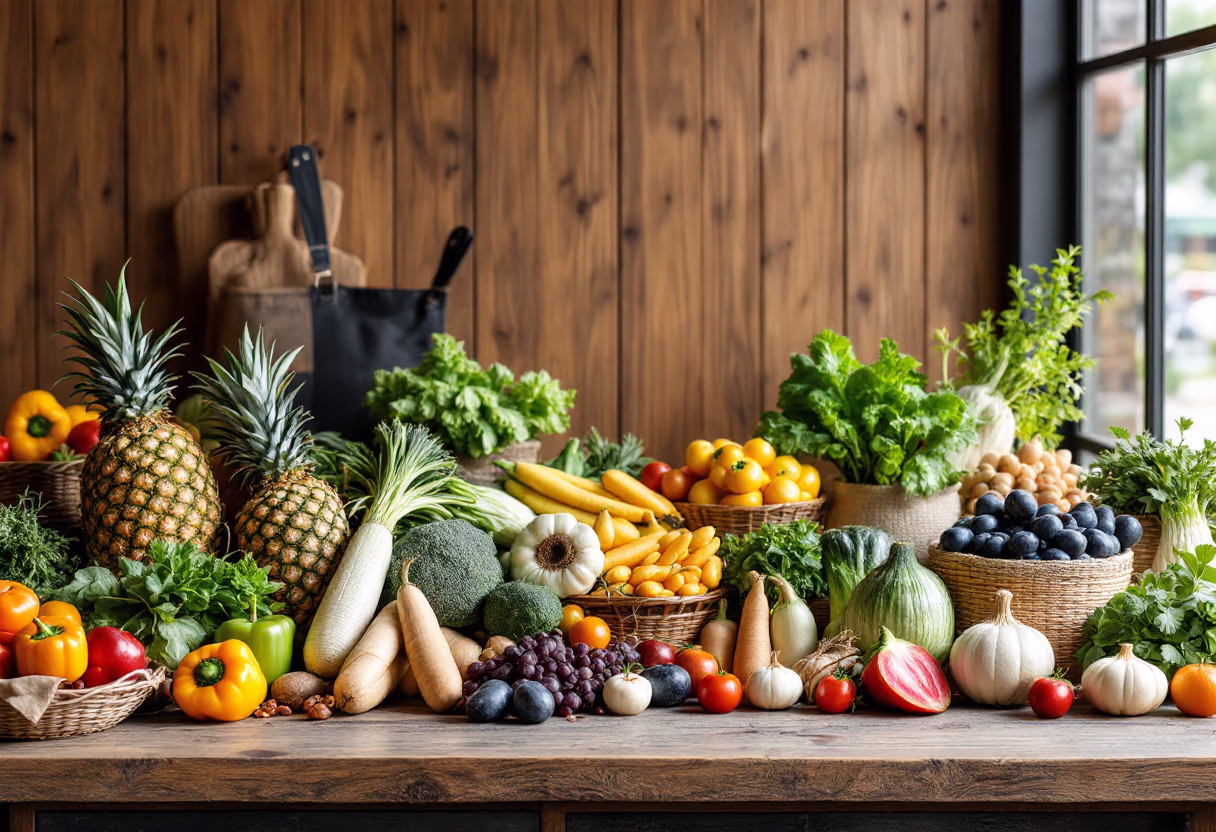 image of local produce for a grocery store