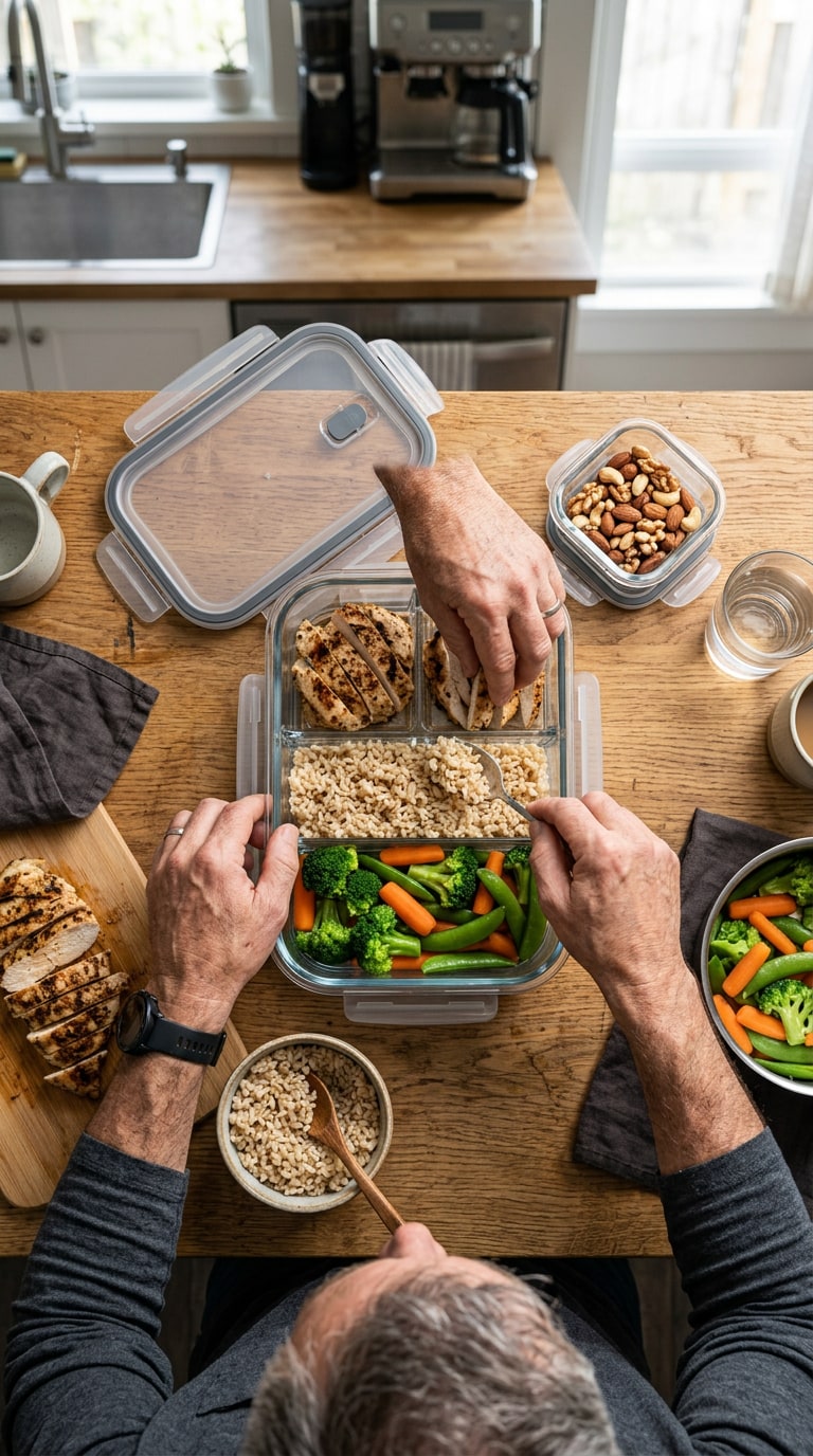 Healthy nutrition lunch box for men over 40 weight loss diet