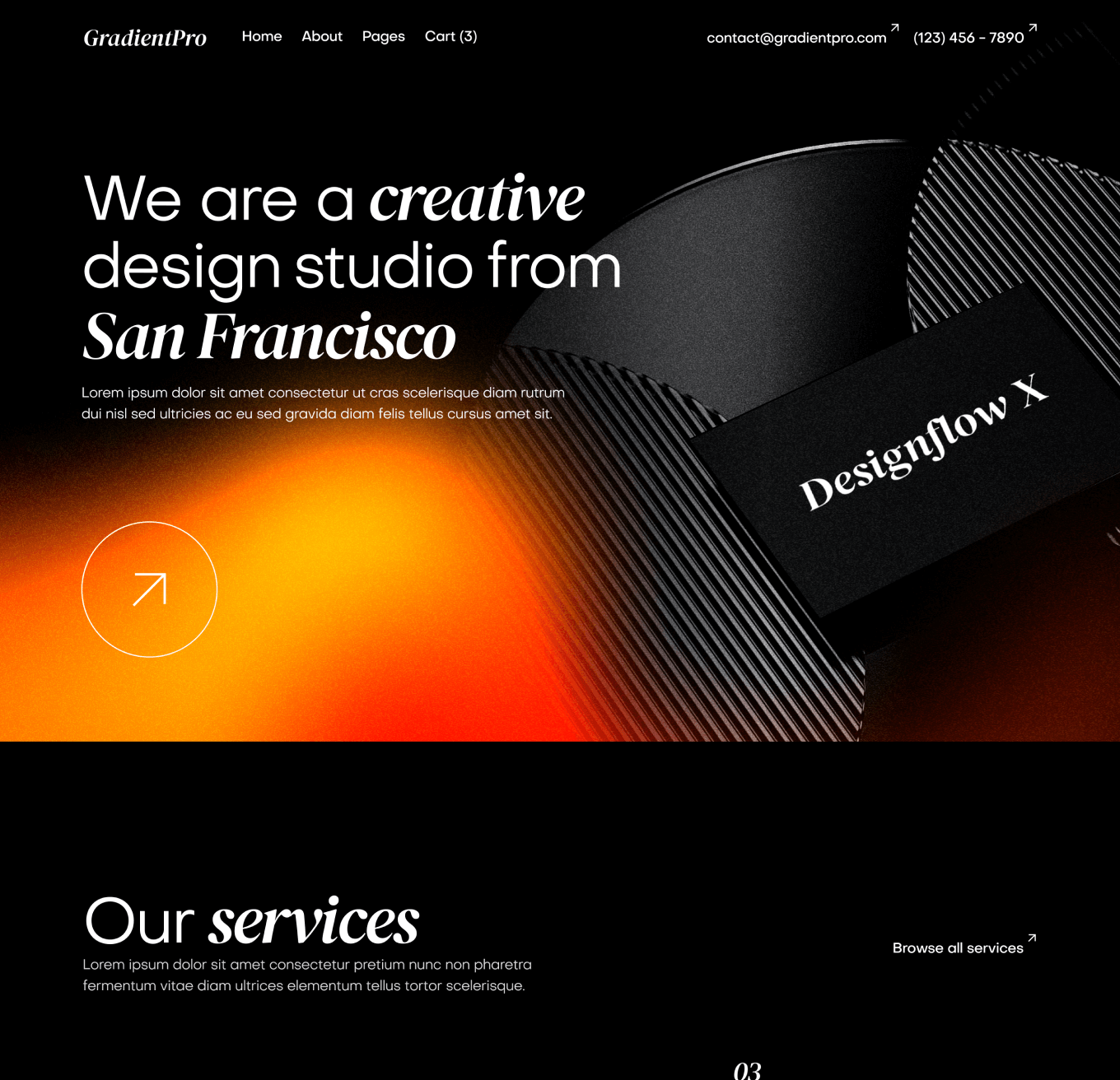 GradientPro - Home V2 Page - Dark Mode Agency Webflow Template
