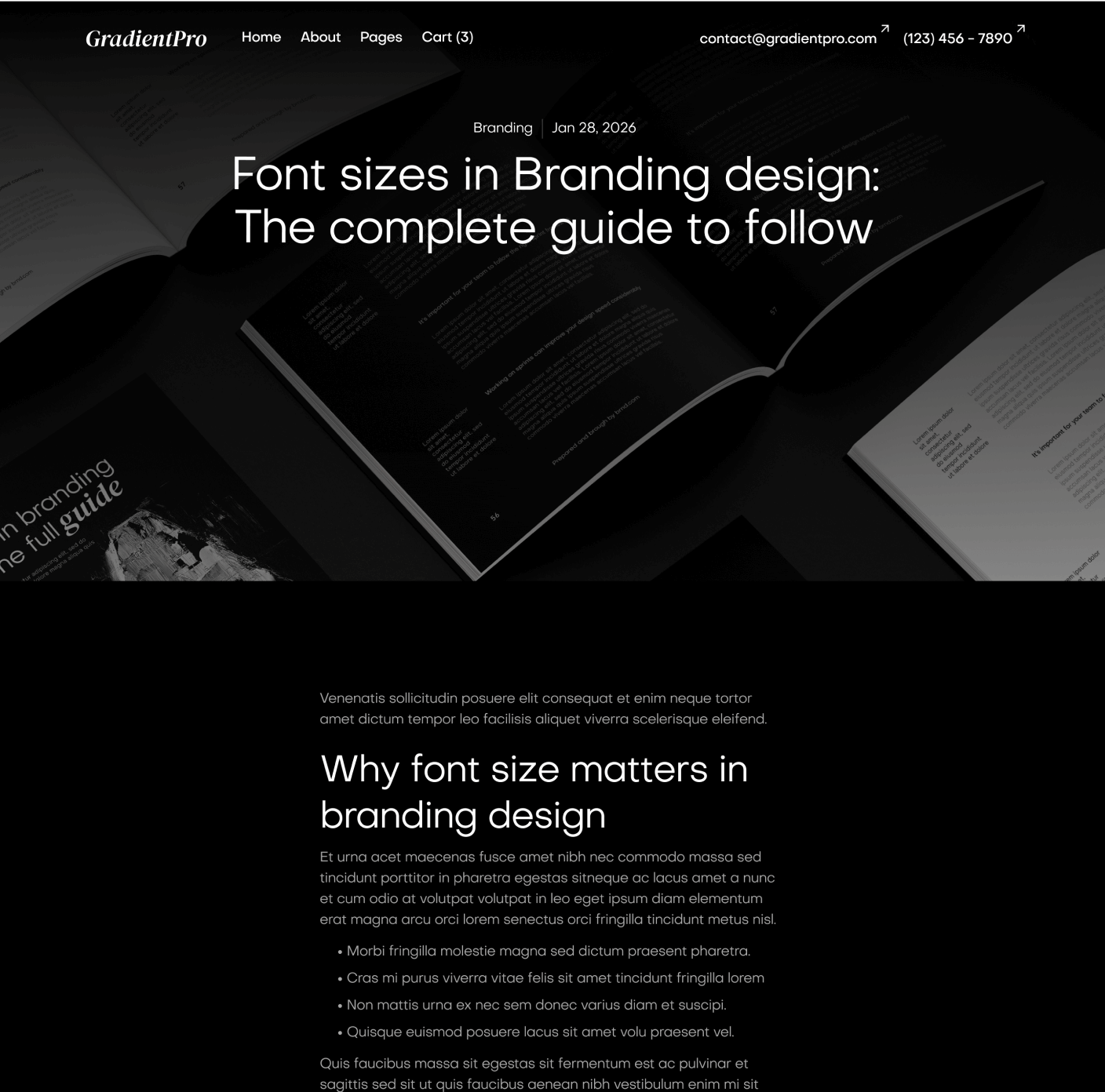 GradientPro - Blog Post Page - Dark Mode Agency Webflow Template
