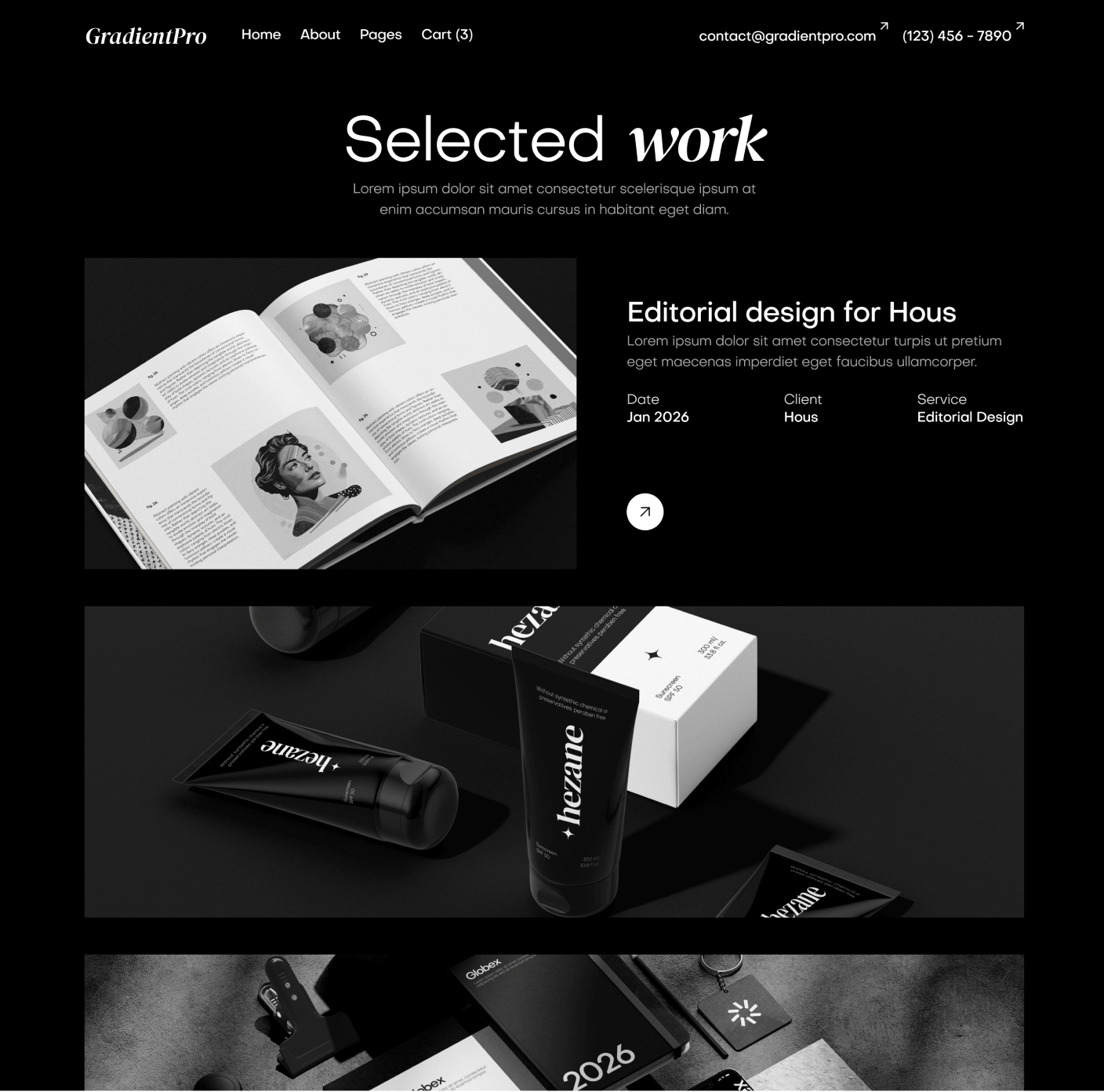 GradientPro - Portfolio V3 Page - Dark Mode Agency Webflow Template