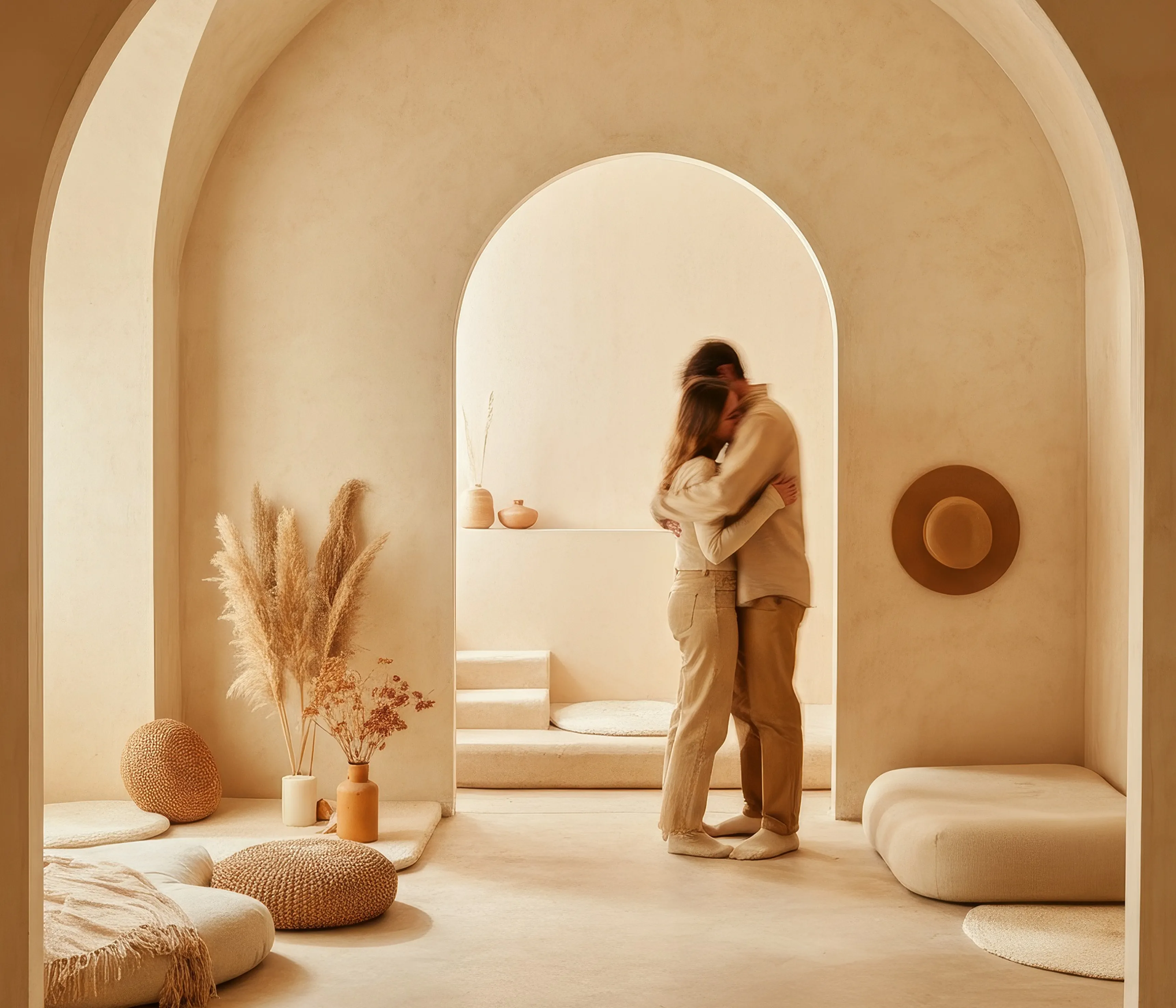 Un couple qui se prend dans les bras