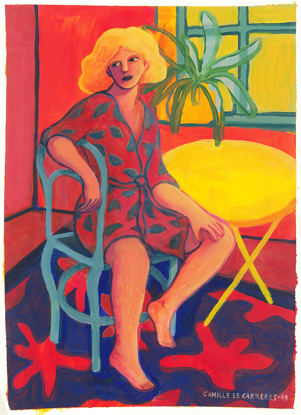 Femme en peignoir