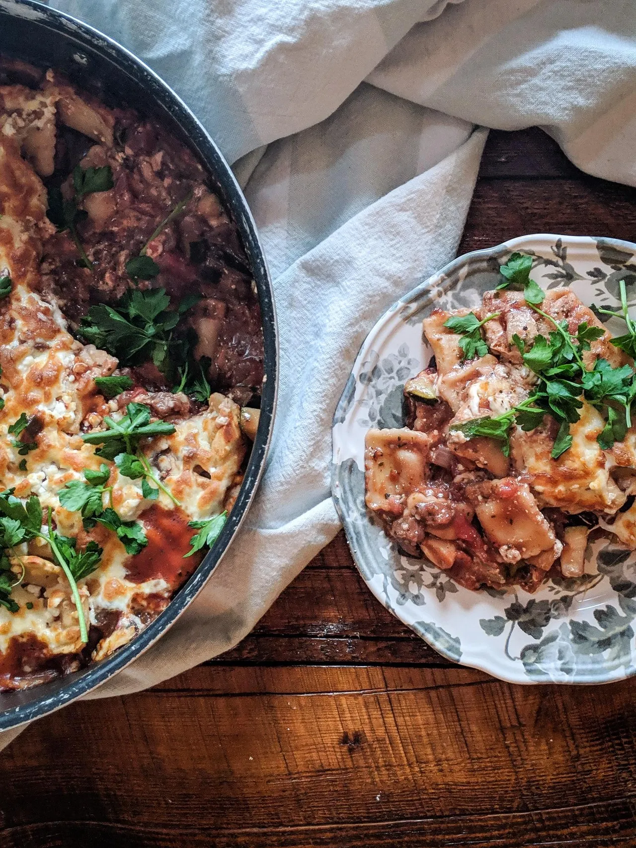 Raviolis à la ratatouille et fromage de chèvre