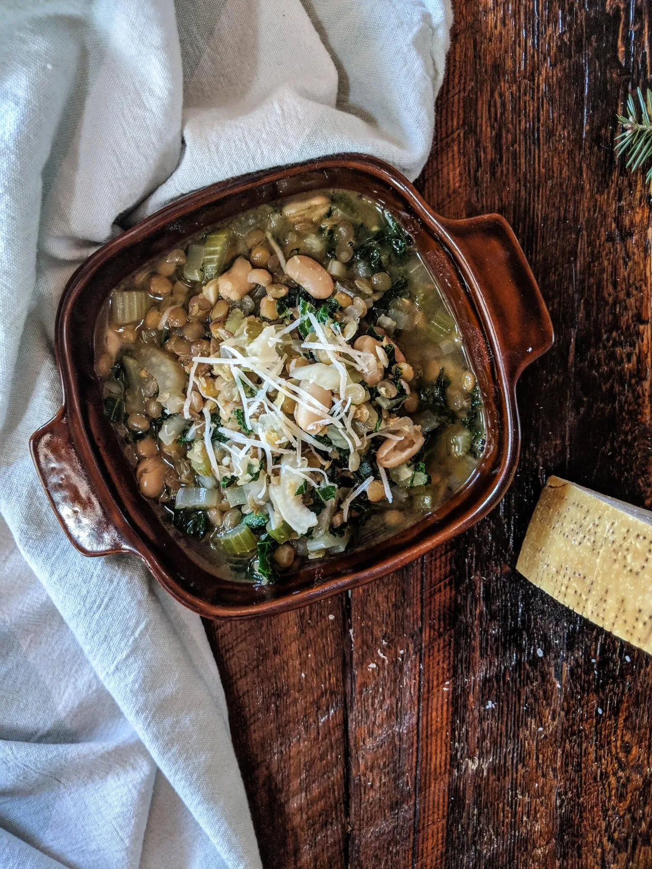Soupe de lentilles, fèves blanches & fenouil