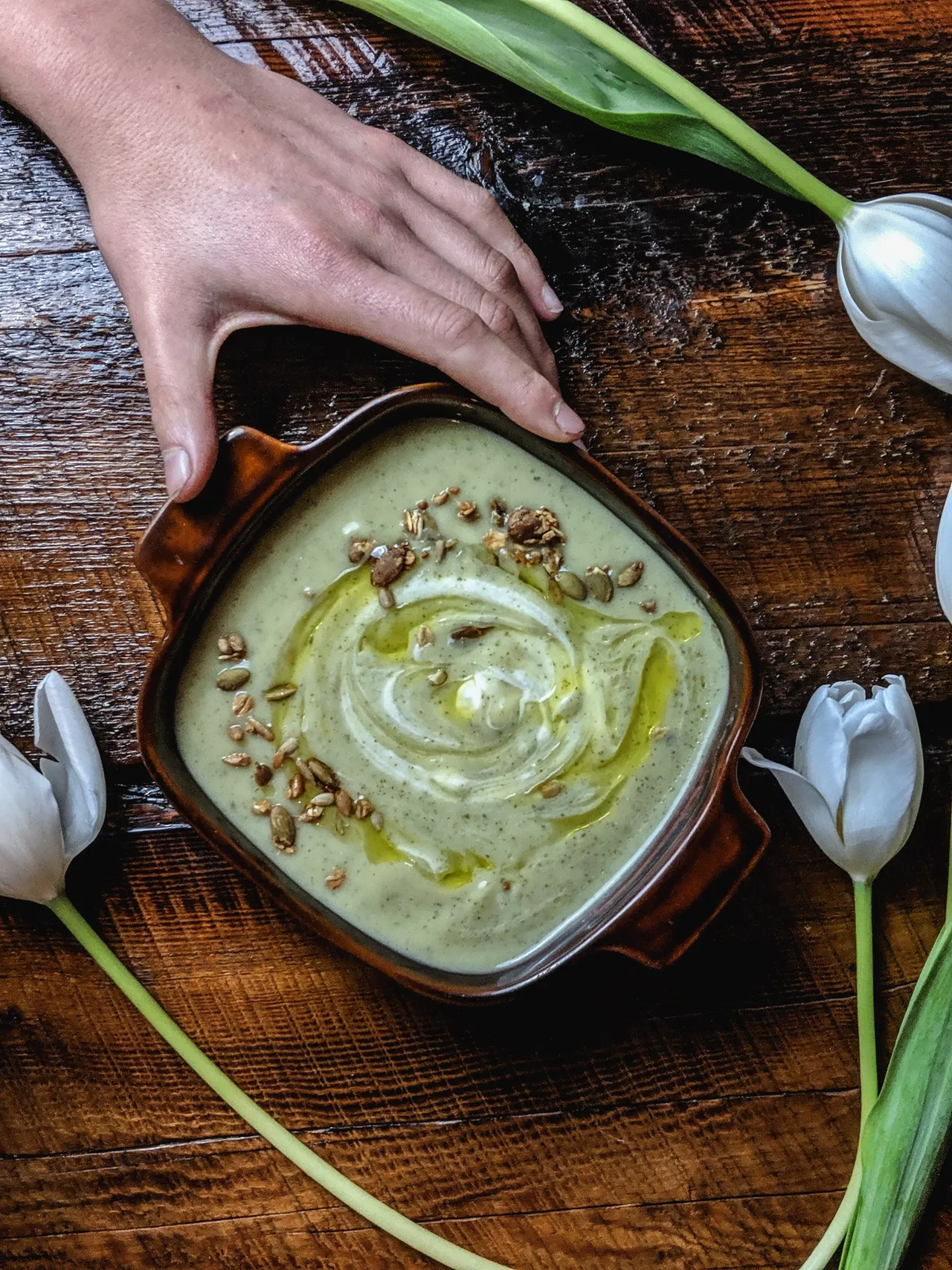 Velouté de courgettes & fromage bleu