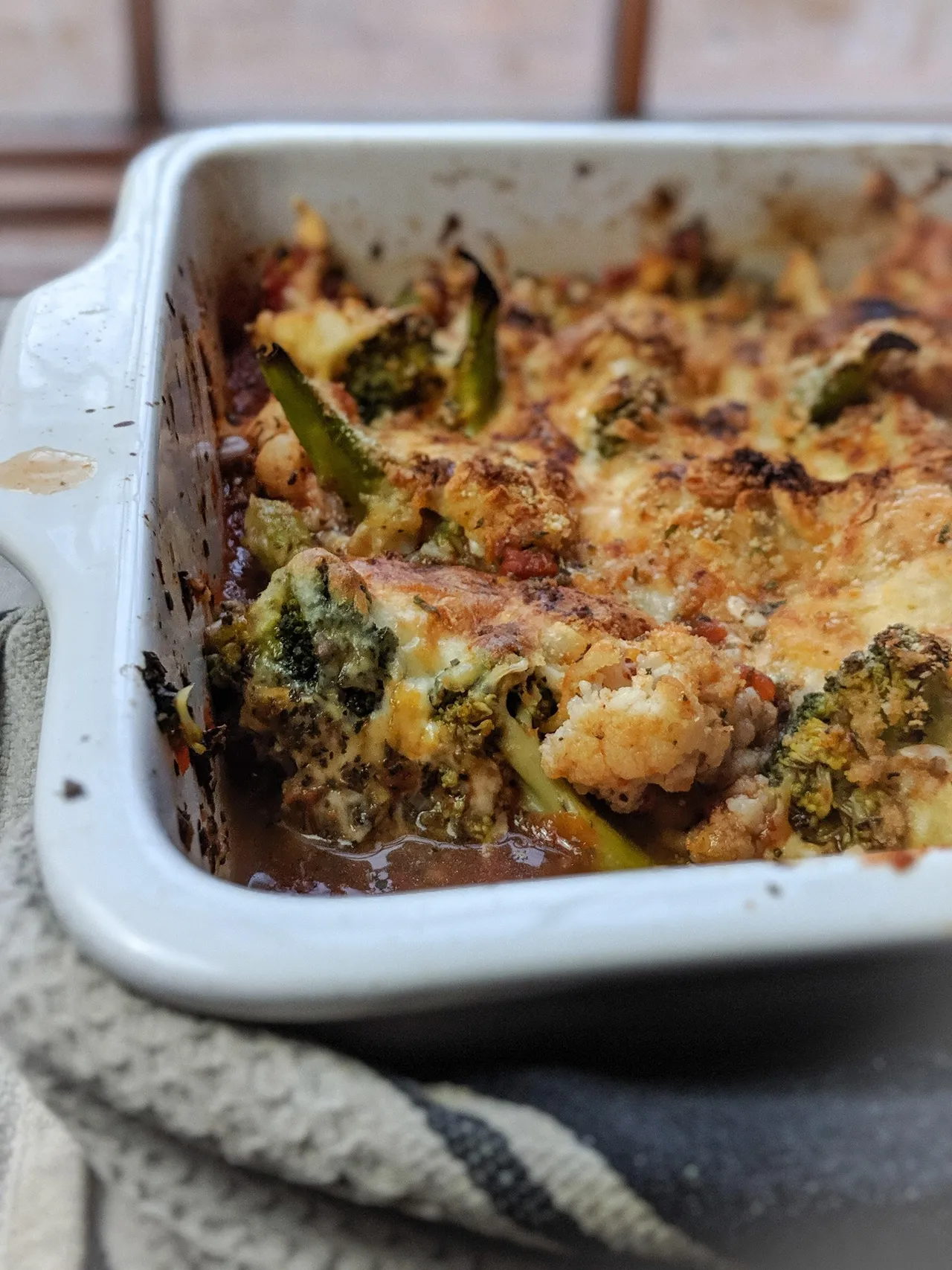 Casserole de brocolis & chou-fleur à l'italienne