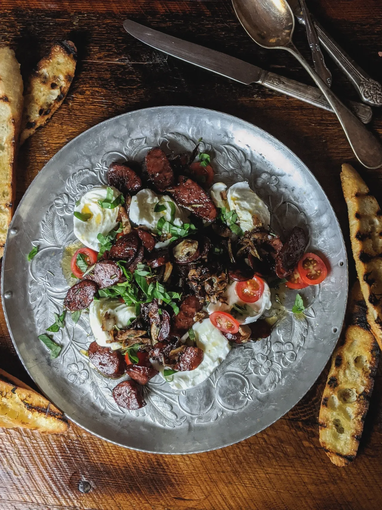 Mozzarella & poêlée de chorizo