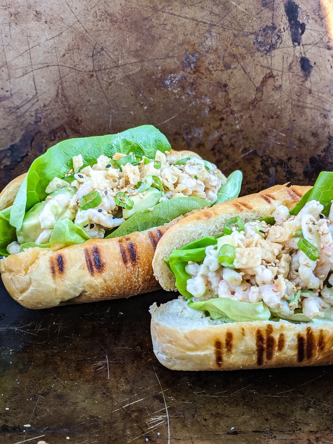 Guédilles aux crevettes nordiques à la japonaise