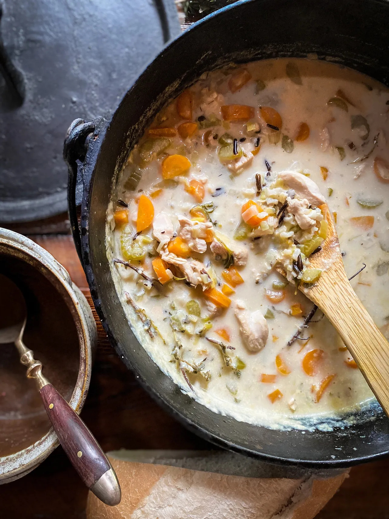 Soupe crémeuse poulet & riz sauvage