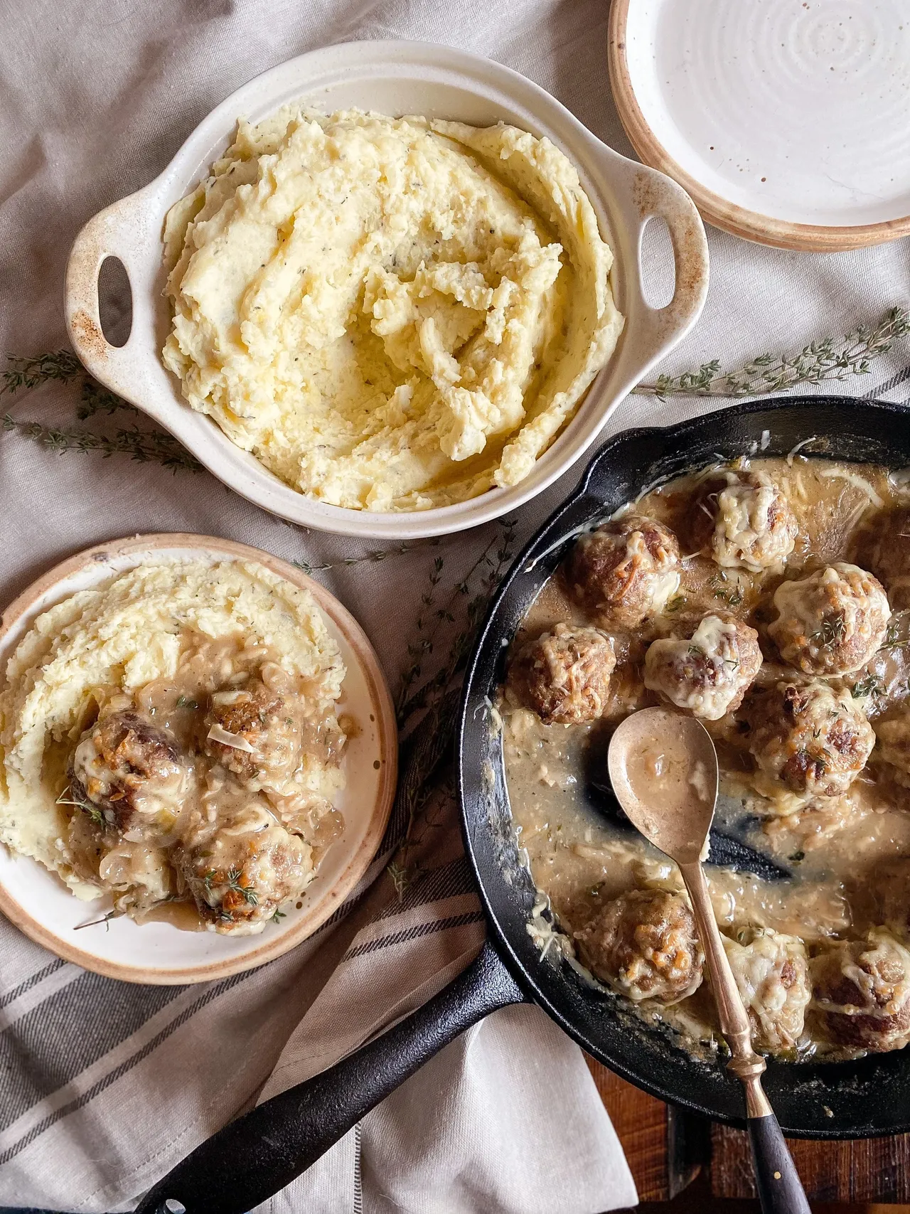 Boulettes de veau style soupe à l’oignon