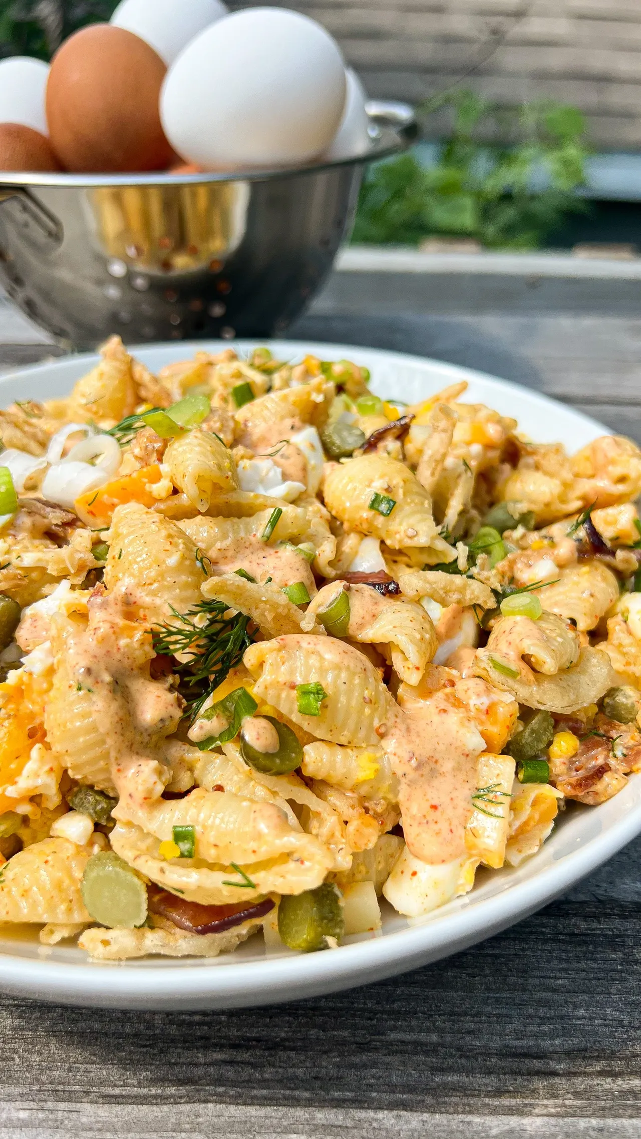 Salade de pâtes aux œufs mimosas