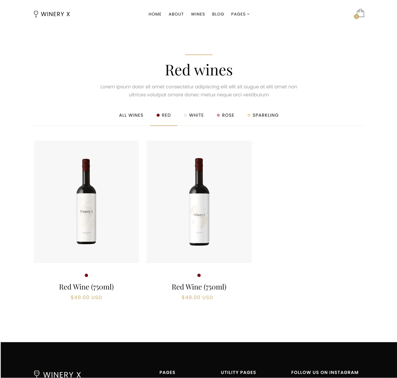 Winery X - Product page - Winery Webflow Template