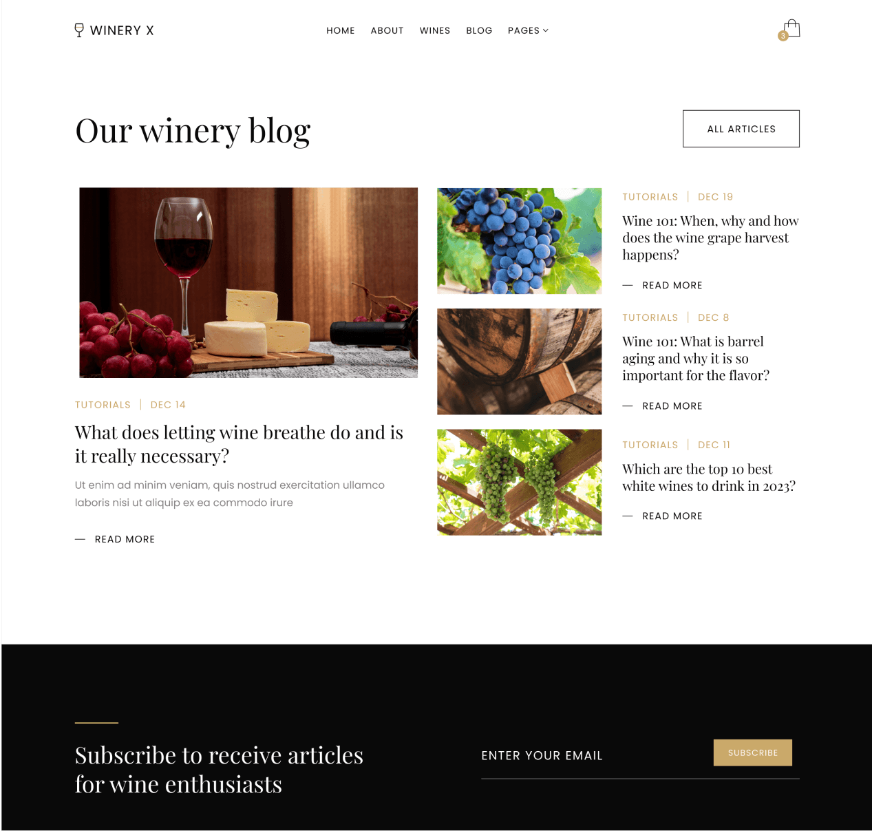 Winery X - Blog page - Winery Webflow Template