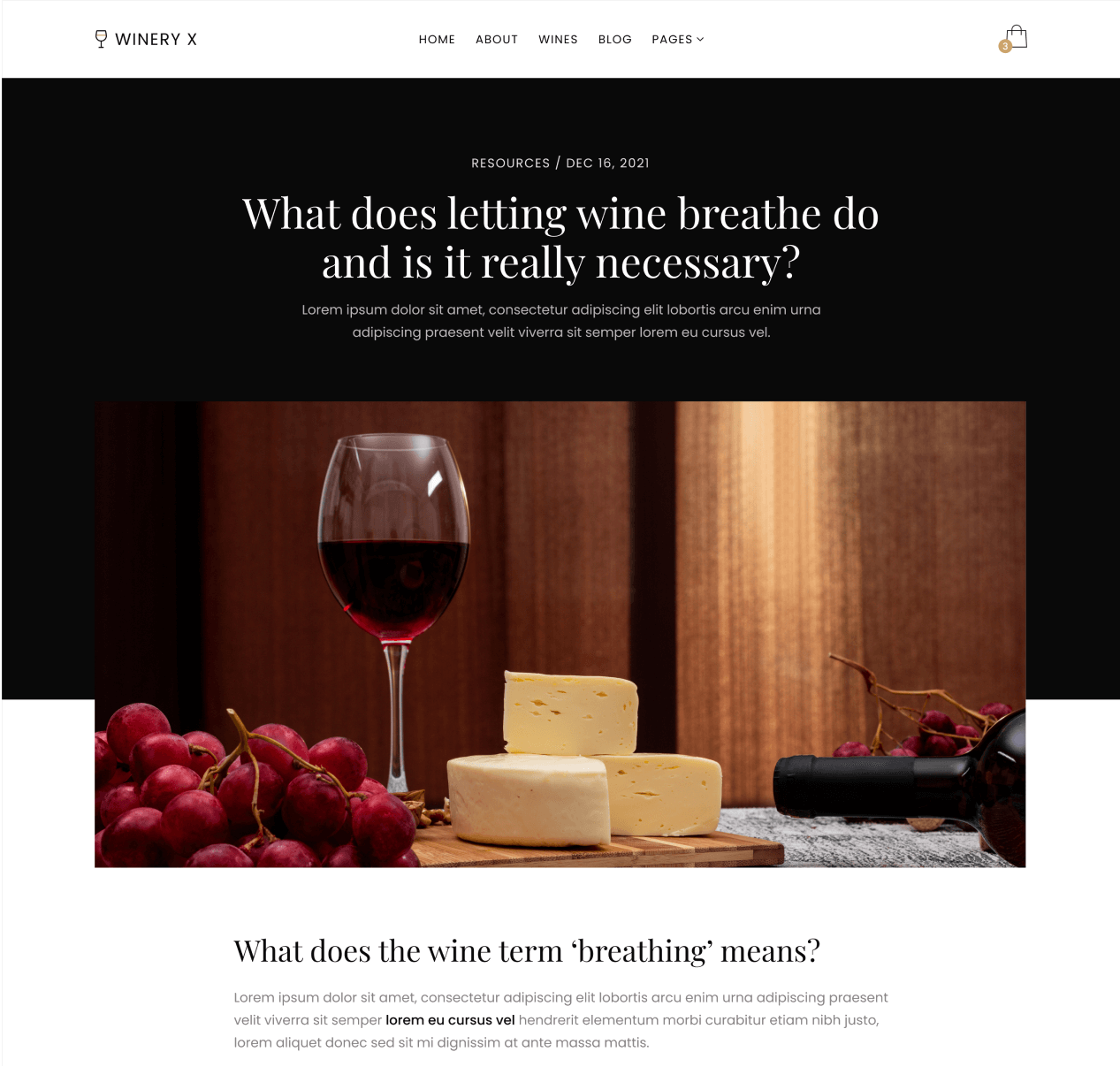 Winery X - Blog Post page - Winery Webflow Template
