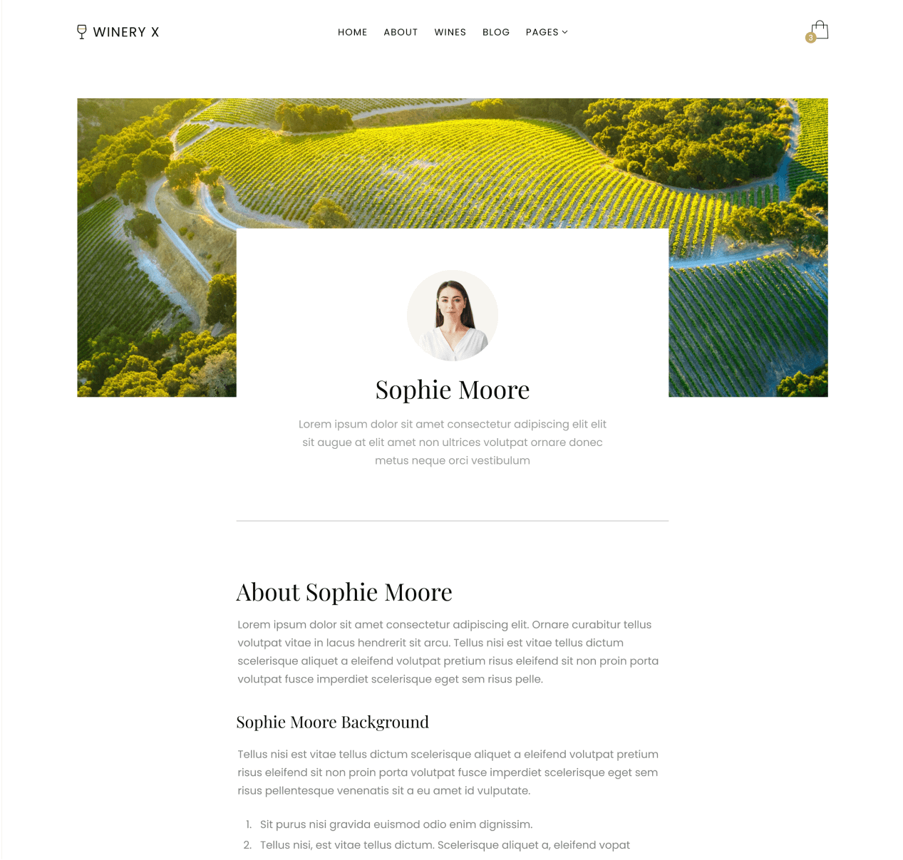 Winery X - Team Member page - Winery Webflow Template
