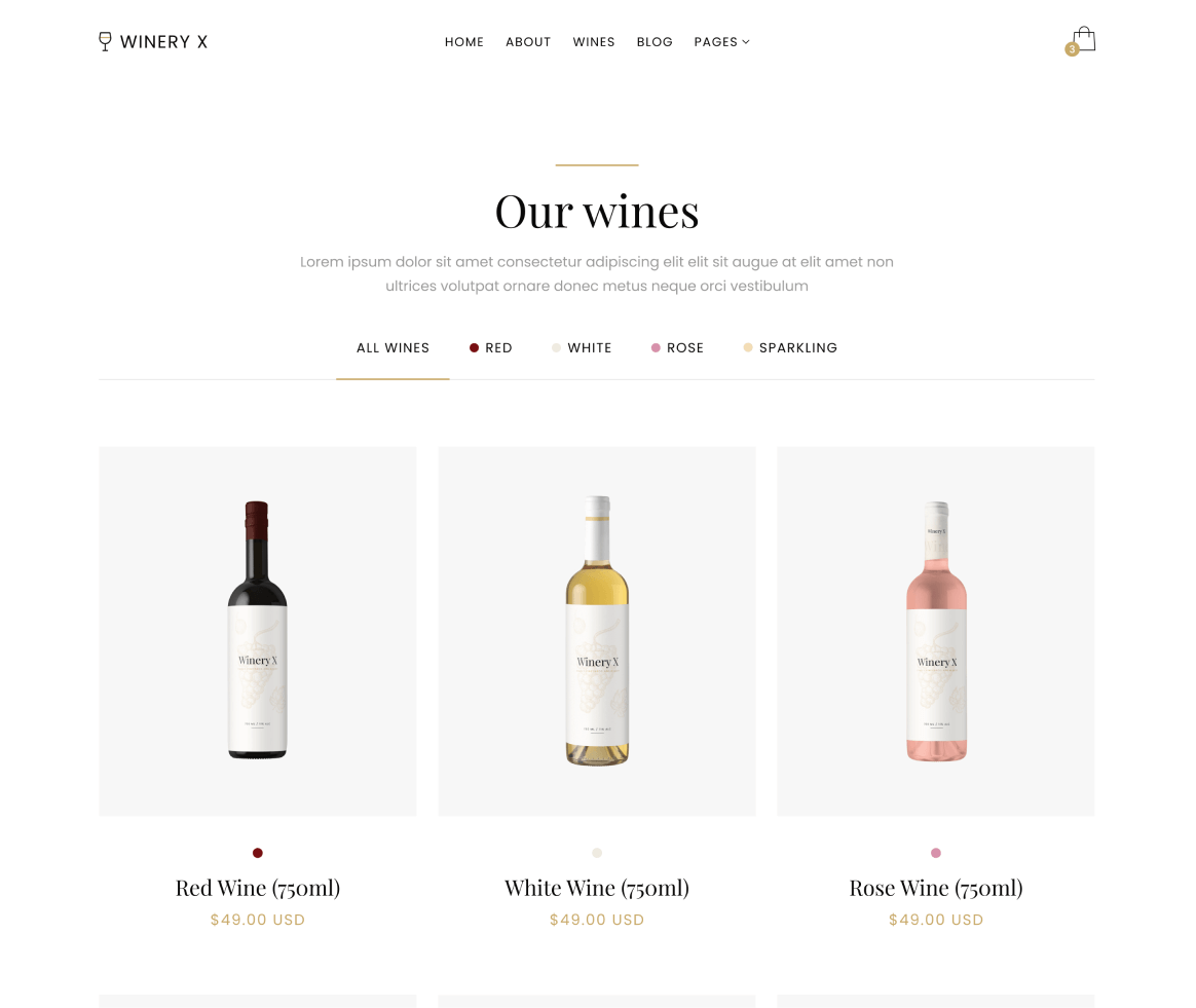 Winery X - Shop page - Winery Webflow Template
