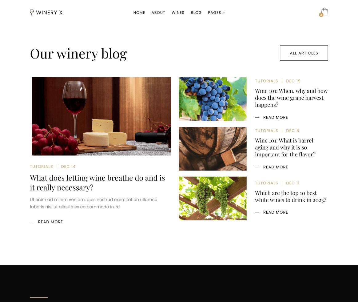 Winery X - Blog page - Winery Webflow Template
