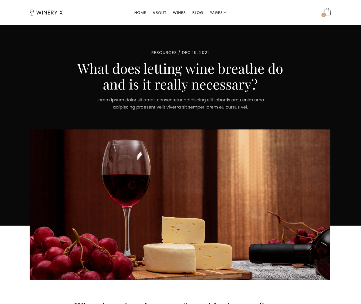 Winery X - Blog Post page - Winery Webflow Template